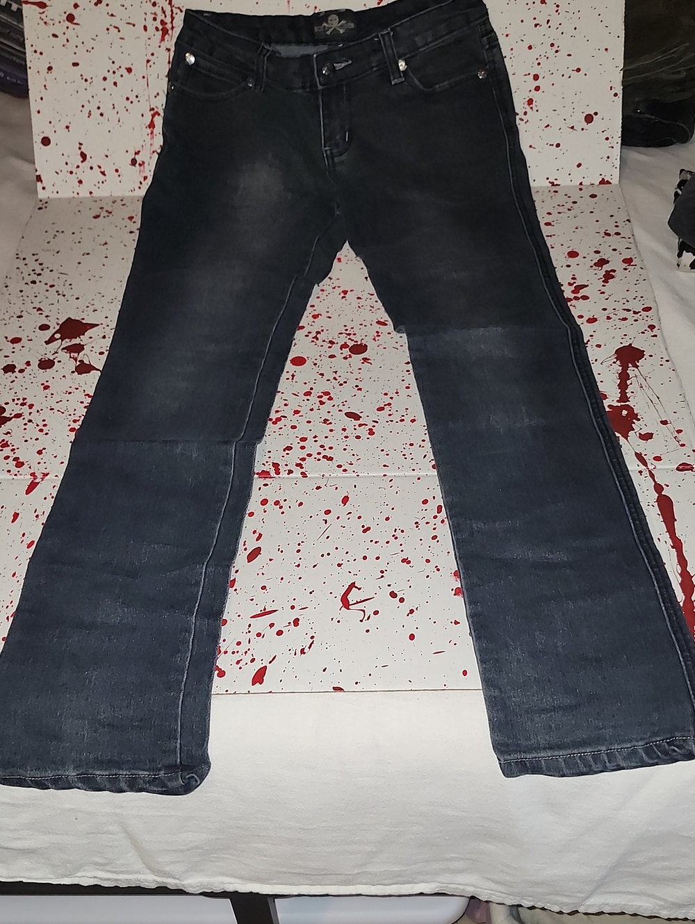 Royal Bones Men's Black Bootcut Jeans
